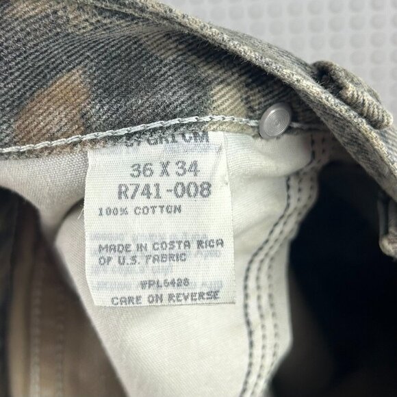 Wrangler Camo Double Knee Jean 36x34 Y2K Streetwear Skate Baggy Hunting 90s Worn - Picture 7 of 8